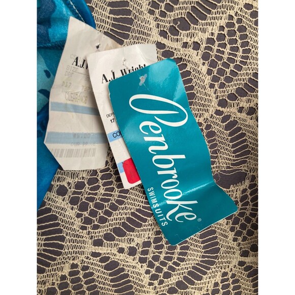 Vintage 80s Swimsuit 1980s Floral Ruched One Piece Pinup Retro Tropical Size XL - Picture 4 of 6